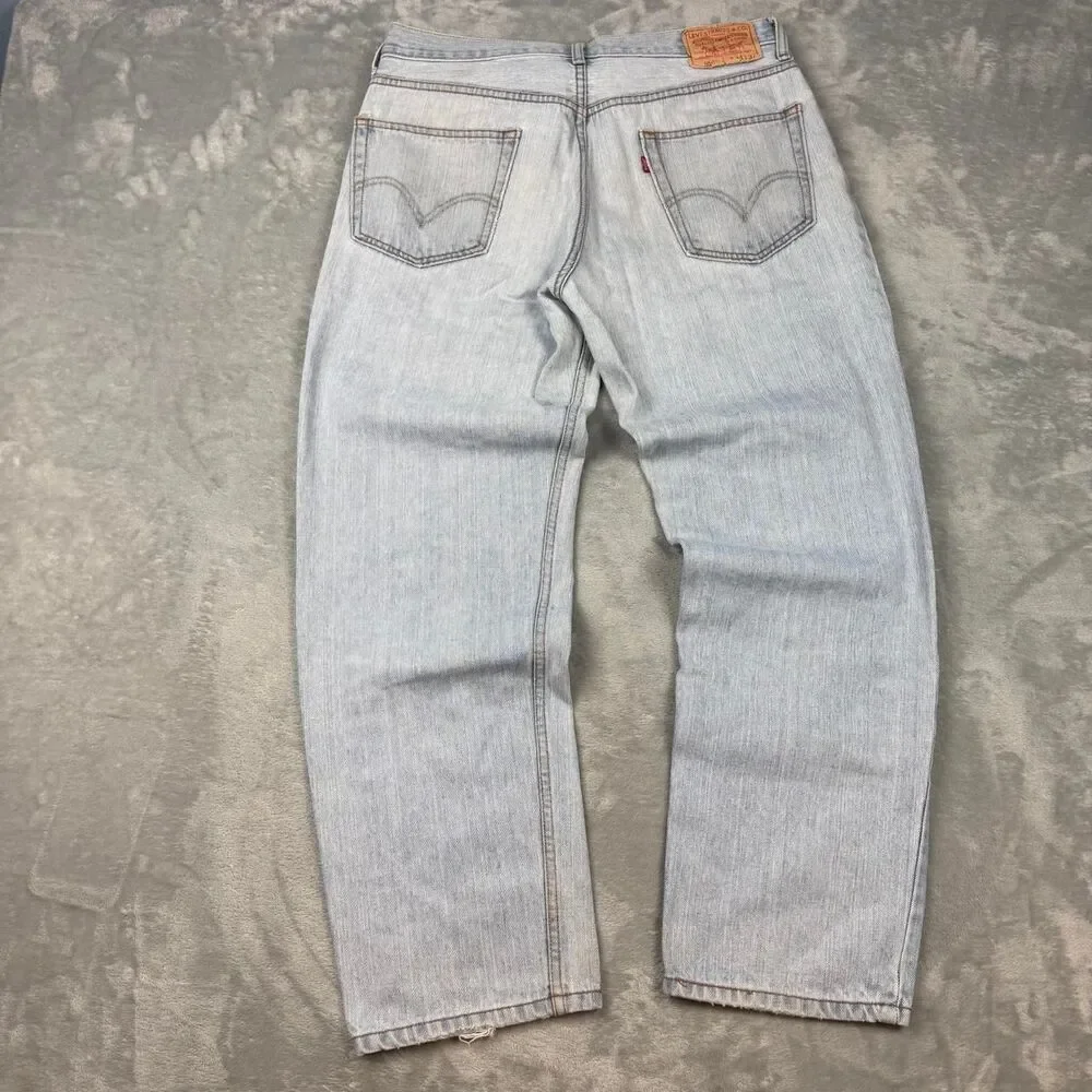 Levi-s Men's Blue and Grey Jeans